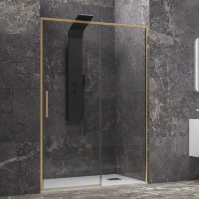 Καμπίνα από τοίχο σε τοίχο με διάφανο κρύσταλλο LEA 400 Gold KARAG 150x200cm