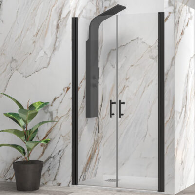 Καμπίνα από τοίχο σε τοίχο με διάφανο κρύσταλλο S 28 ALTO SALLON Black KARAG 85x200cm