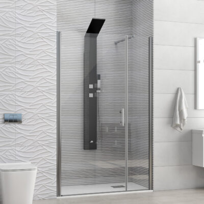 Καμπίνα από τοίχο σε τοίχο με διάφανο κρύσταλλο S 5 ALTO Cromo KARAG 105x200cm (σταθερό 30cm)