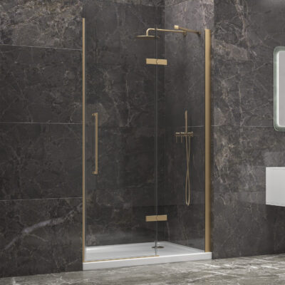 Καμπίνα από τοίχο σε τοίχο με διάφανο κρύσταλλο TINOS 400 Gold KARAG 70x200cm