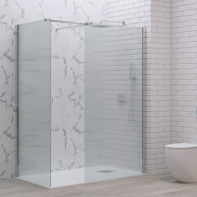 Σταθερά διαχωριστικά ντουζιέρας με flute κρύσταλλο WALKIN 2 Cromo KARAG 120x200cm