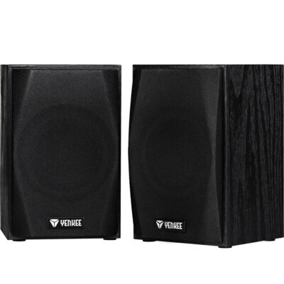 Yenkee YSP 2010BK Stereo Ηχεία 2.0 5W με Ξύλινη Καμπίνα και Παροχή Ρεύματος μέσω USB-A Μαύρα