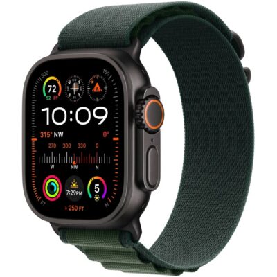 Apple Watch Ultra 2 49mm GPS eSIM NFC IP6X Titanium Case με Dark Green Alpine Loop MX4R3FD/A