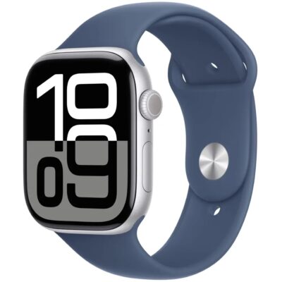 Apple Watch Series 10 Aluminum 46mm GPS NFC IP6X  Aluminum Case Silver με Sport Band Denim MWWM3QC/A